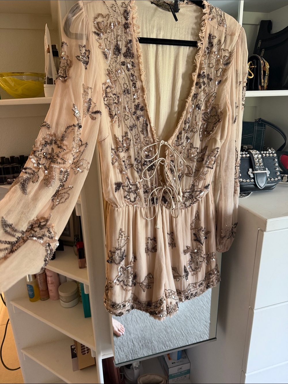 Stunning beaded Free People Romper